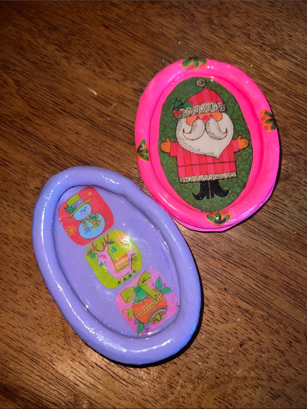 Christmas themed handmade trinket trays